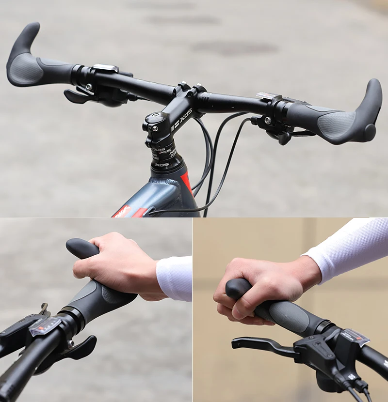 

MTB Bicycle Grip Lock Bar End Rubber Anti-Slip Cycling Handlebar Cover Shock-Absorbing Comfortable Mountain Bike Accessories