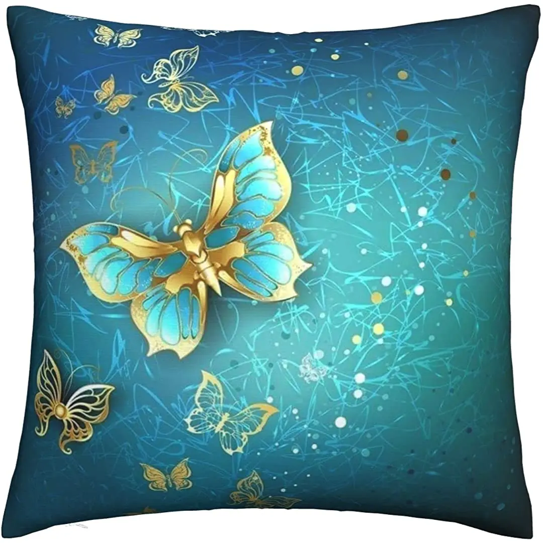 

eiunhxw Butterfly Pillowcase Throw Pillow Covers Cases Square Pillowcase Decorative Cushion Covers Cushion Case,18"X18"