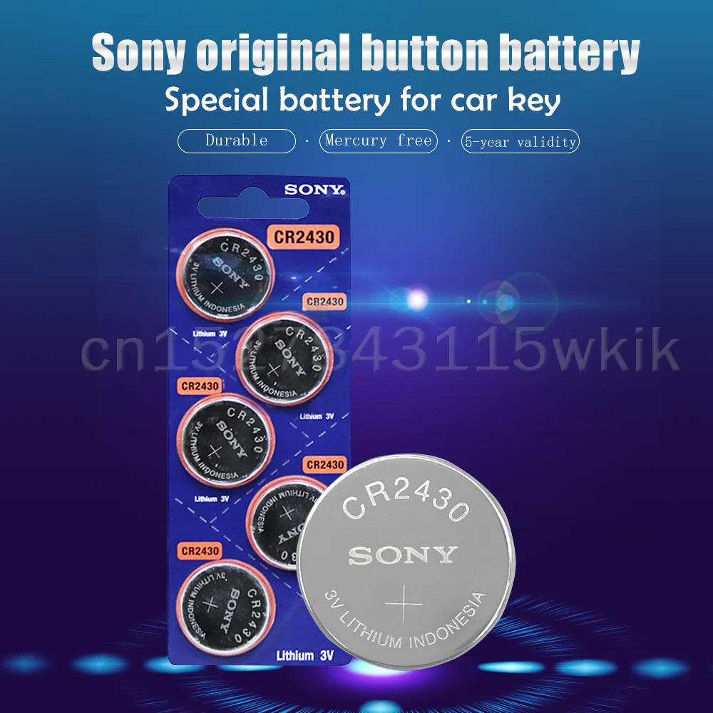 Кнопочная батарейка Sony CR2430 CR 2430 DL2430 BR2430 KL2430 3 в литиевая батарея монета