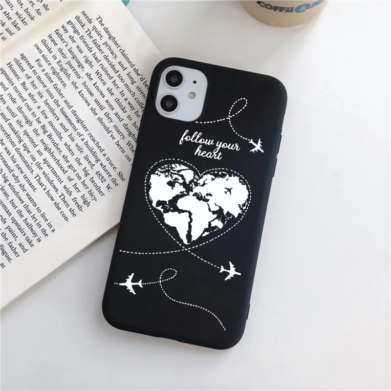 Популярный чехол для телефона с картой мира, самолетом и надписью "Travel" для iPhone X XR XS MAX 11 12 13 Pro Max 6s 7 8 Plus SE 2020 из силикона.