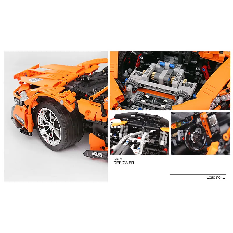 DHL 20087 Technic Car, совместимый с MOC-16915 McLaren P1, скоростной автомобильный набор, строительные блоки, кирпичи, приложение, Радиоуправляемый мотор, Подарочные модельные игрушки