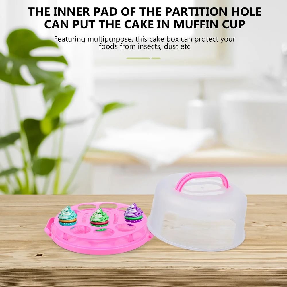 

1pc Cake Storage Case Buckle Design Cake Carrier Dessert Container