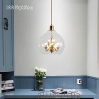 european clear glass chandeliers restaurant bar kitchen bedroom hanging light fixtures g9 bulb loft deco dropshipping