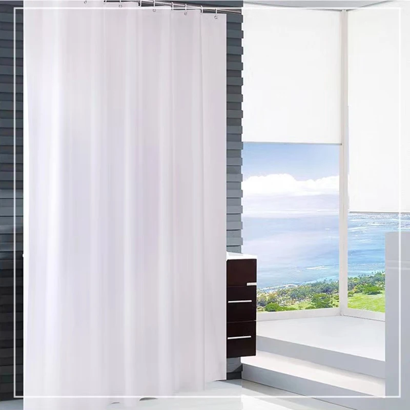 

Shower Curtain 180*220 Modern Thick PEVA Solid White Luxurious Washable Waterproof Bathroom Bathtub Curtains Set Dropshipping