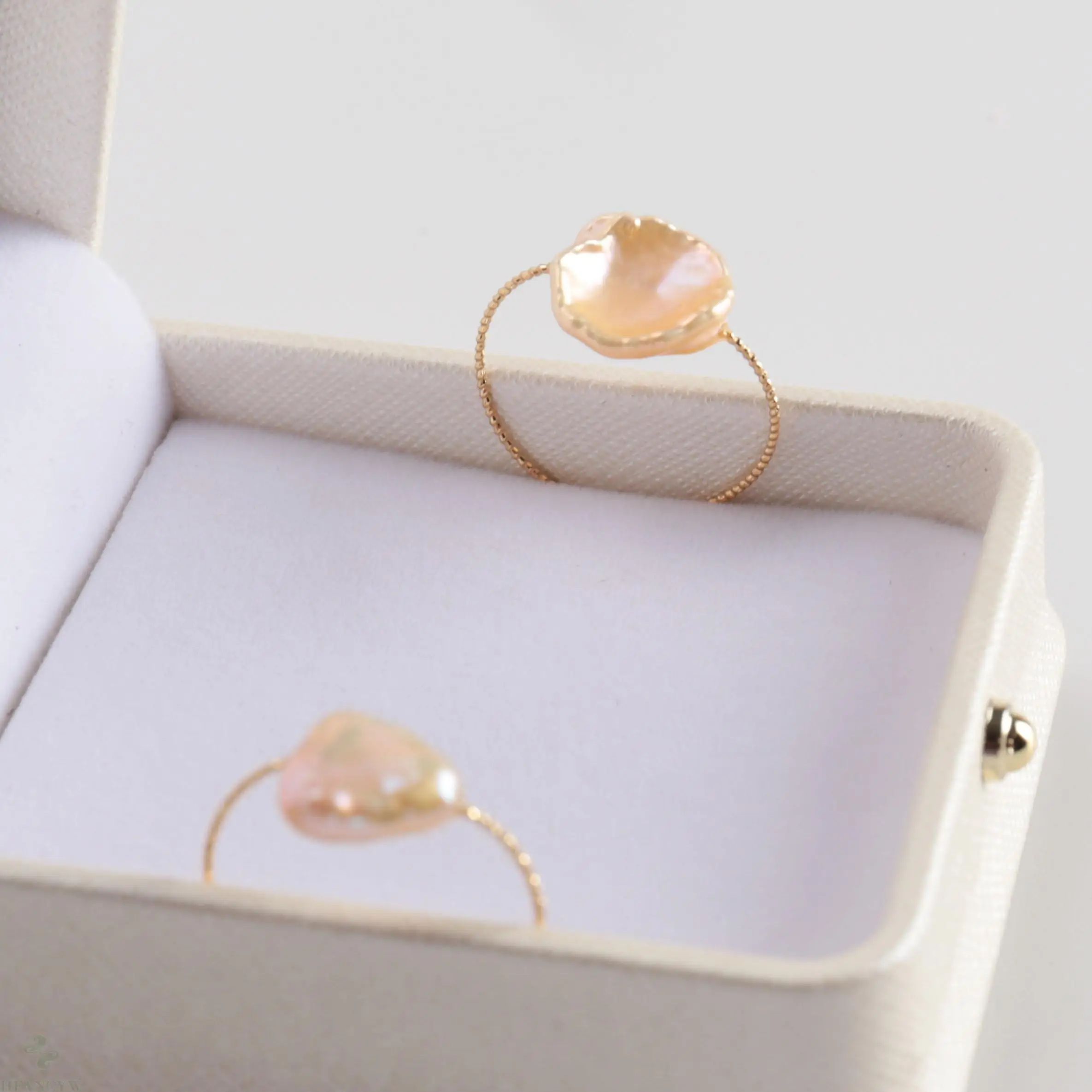 

White colours Baroque Pearl 18k Ring 9-10# Handmade Natural Cultured Luxury Fashion Wedding Women