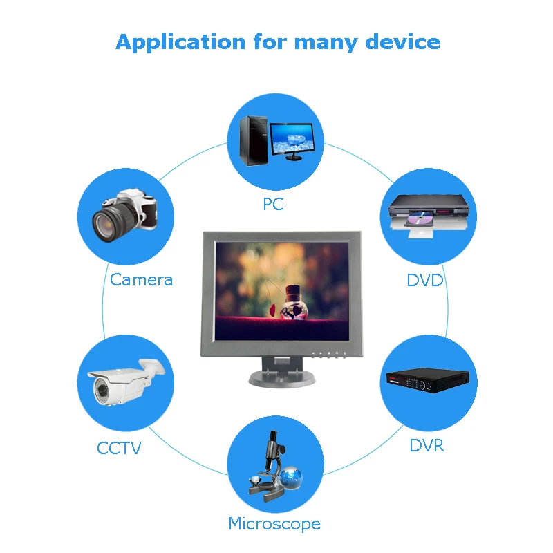 12 дюймовый мини ПК монитор дисплея 1024x768 HD VGA резистивный сенсорный экран POS машина