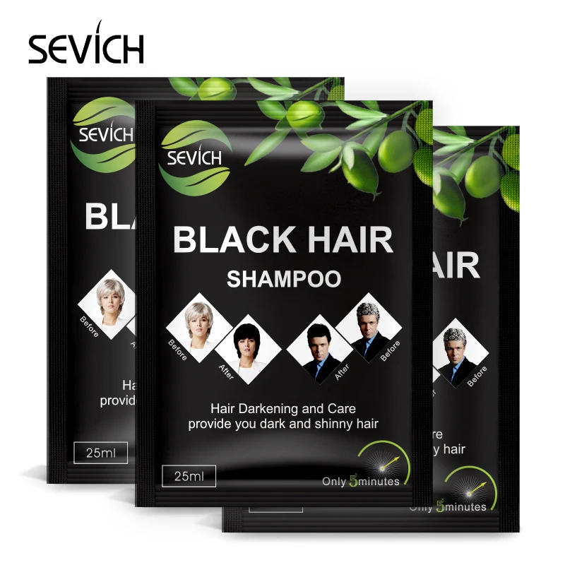 Шампунь Sevich Fast Black для волос 5 минут окрашивающий волосы в черные травы