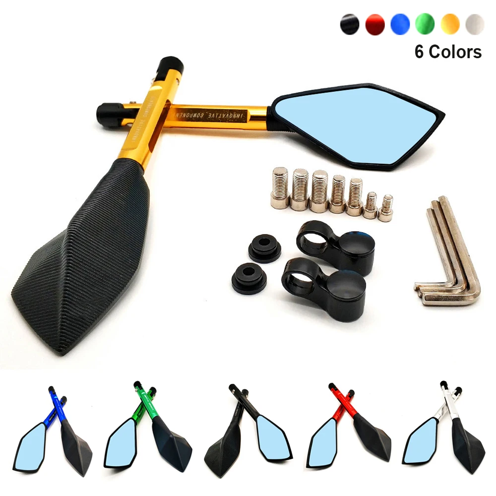 Синие антибликовые зеркала заднего вида на руль мотоцикла 2020 задний козырек для