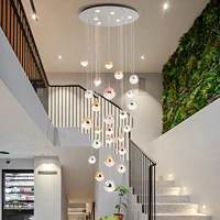 modern design spiral suspension led chandelier lighting decoration is very suitable for living room villa hall or stairca