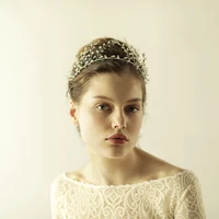 o871 festival protein diamond crystal bridal wedding headpiece rhinestones crown headpiece hair hoop for brides