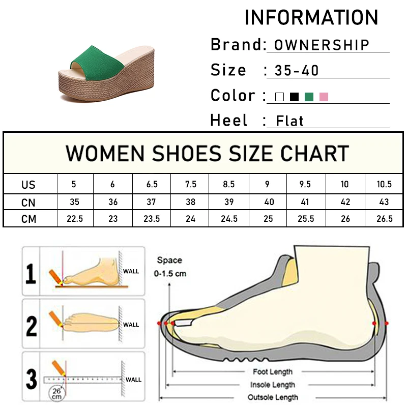 

2021 Women Platform Slippers Summer Woman Casual Hemp Wedges Female Outdoor Beach Shoes Ladies Comfort Slides Women's Footwear