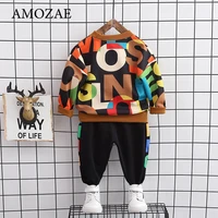 baby boys clothes childrens clothing sets all seasons long sleeve active suits print letter baby girls clothes 2pcs for 0 5year