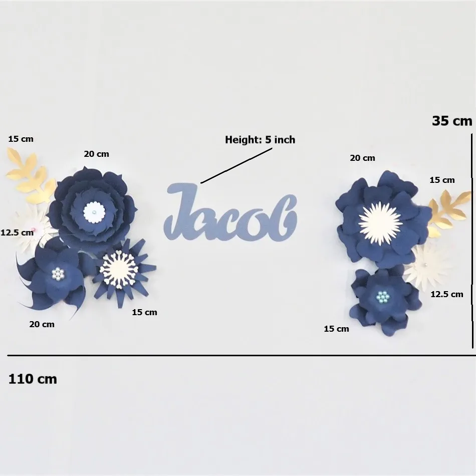 DIY бумажные цветы набор знак имени комплект отделка детской стены фон для детских