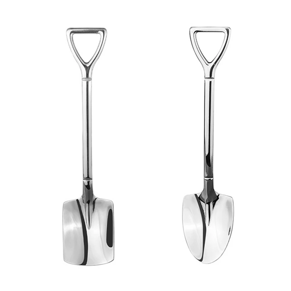 

2pcs Food Grade Stainless Steel Coffee Spoons Retro Long Small Soil Shovel Shape Scoops Tools Kitchen Gadget K888