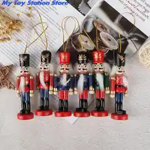 2020 год 10 см деревянная кукла-Щелкунчик солдатская Кукла рождественские подарки для детей новогодняя елка кулон украшения