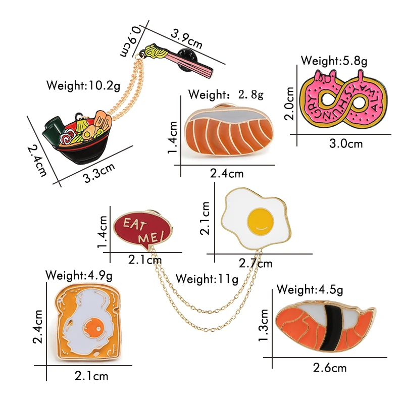 Эмалевые булавки с мультяшным изображением еды брошь в японском стиле для суши