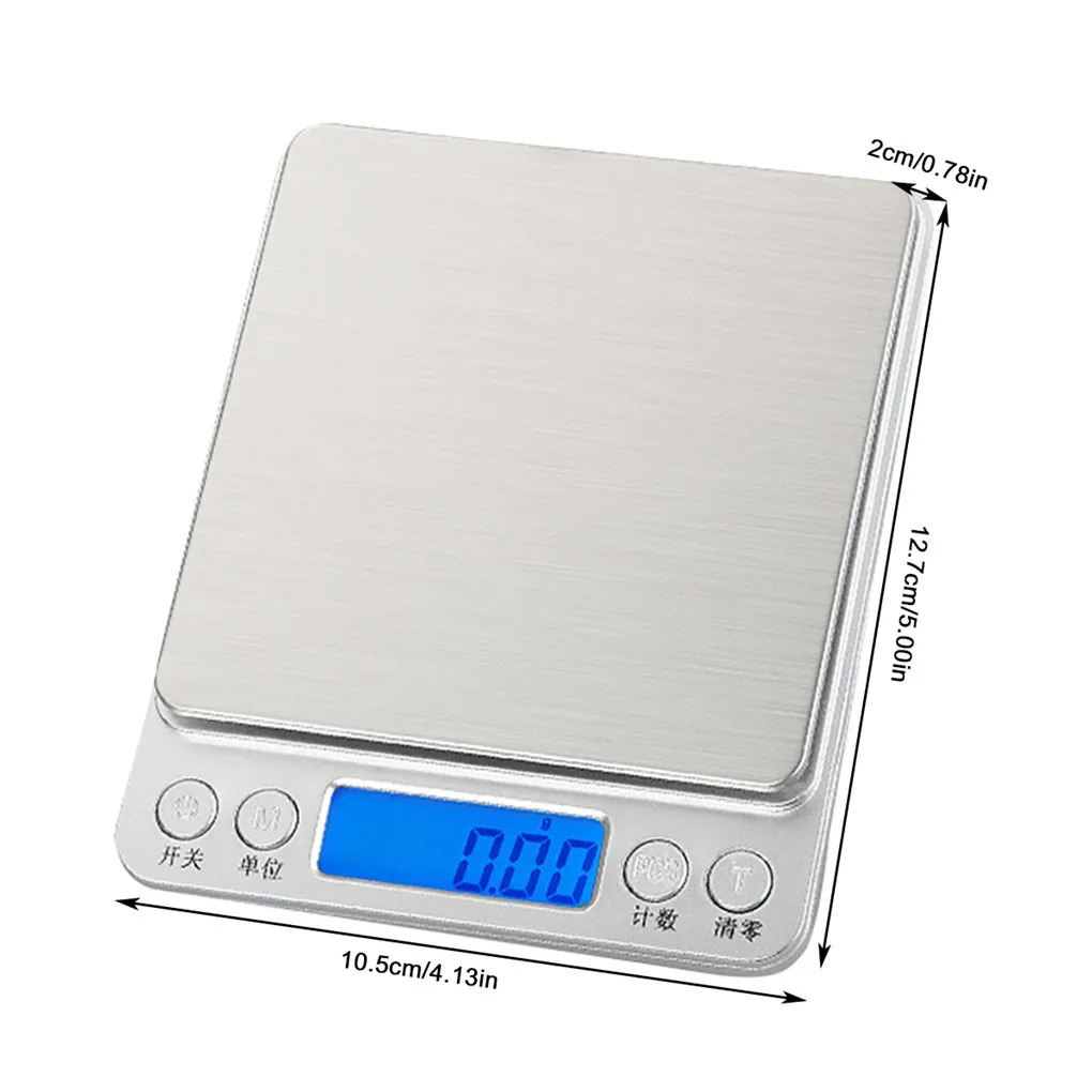

Digital Scale with LCD Screen Food Jewelry 0.1g Accuracy Weighing Device Stainless Steel Pocket Scale