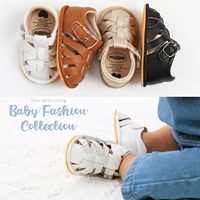 2021 new baby boys girls summer sandals shoes rome style soft pu leather infant non slip toddler solid first walkers