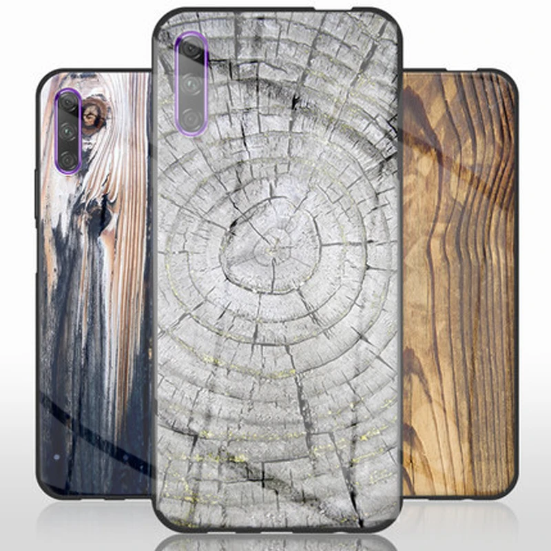 Деревянный Твердый деревянный узор из закаленного стекла чехол для телефона huawei