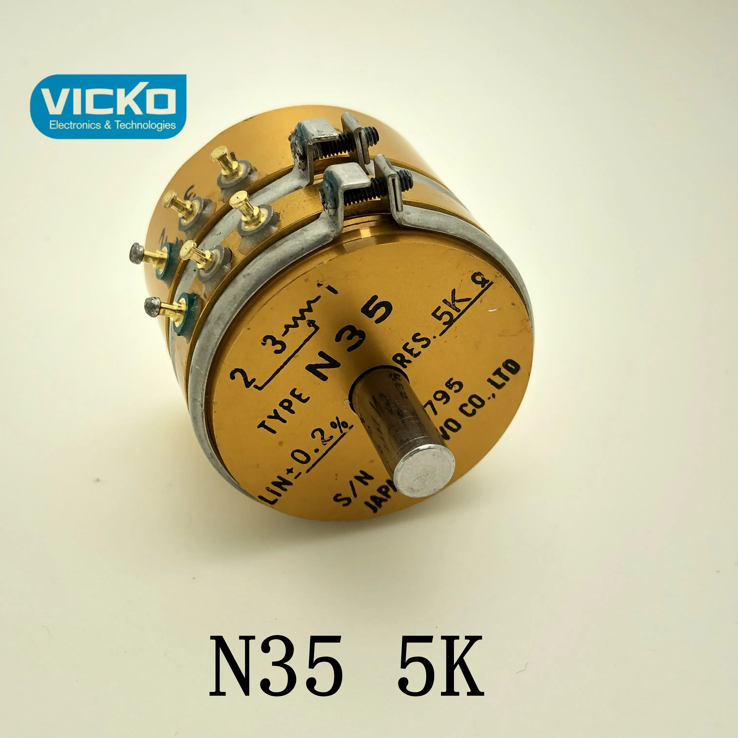 

[VK] используется япония N35 5K двойной проводящий пластиковый потенциометр двухосный переключатель