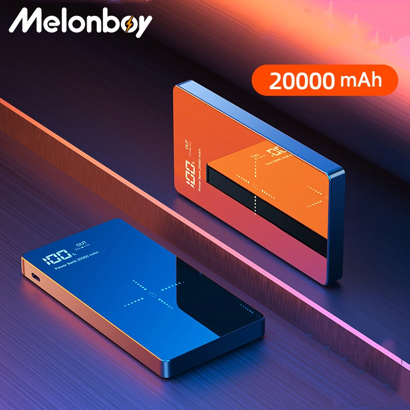 

Melonboy Power Bank 20000mAh Qi Wireless Charger for iPhone 12 pro Max Samsung S9 Portable Charger External Battery Poverbank