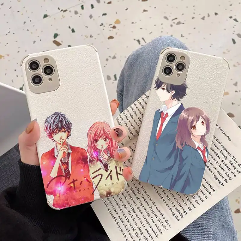 

Ao Haru Ride anime Phone Case Lambskin Leather For iphone 12 11 8 7 6 XR X XS PLUS MINI PLUS PRO MAX Shockproof shell funda