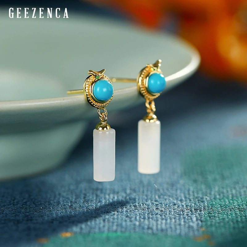 Серьги гвоздики из настоящего искусственного серебра и золота|Серьги-гвоздики| |