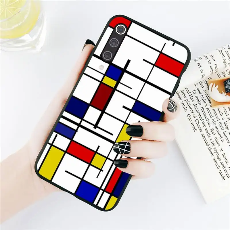 

bauhaus style abstract piet mondrian Phone Case For Xiaomi Redmi note 7 8 9 t k30 max3 9 s 10 pro lite Luxury brand shell