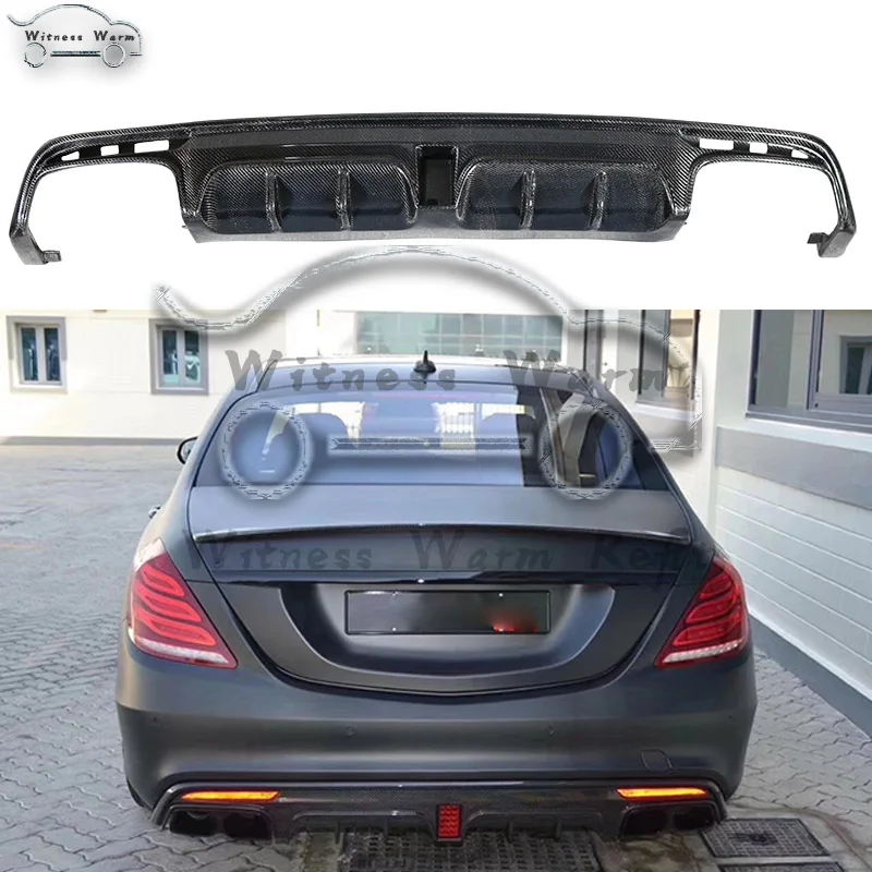 Задний бампер W222 S Class из настоящего углеродного волокна сплиттер для губ