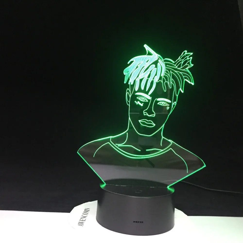 3D ночник лыжная маска шлюмный Бог рэпер 7 цветов меняющий стол светильник детское