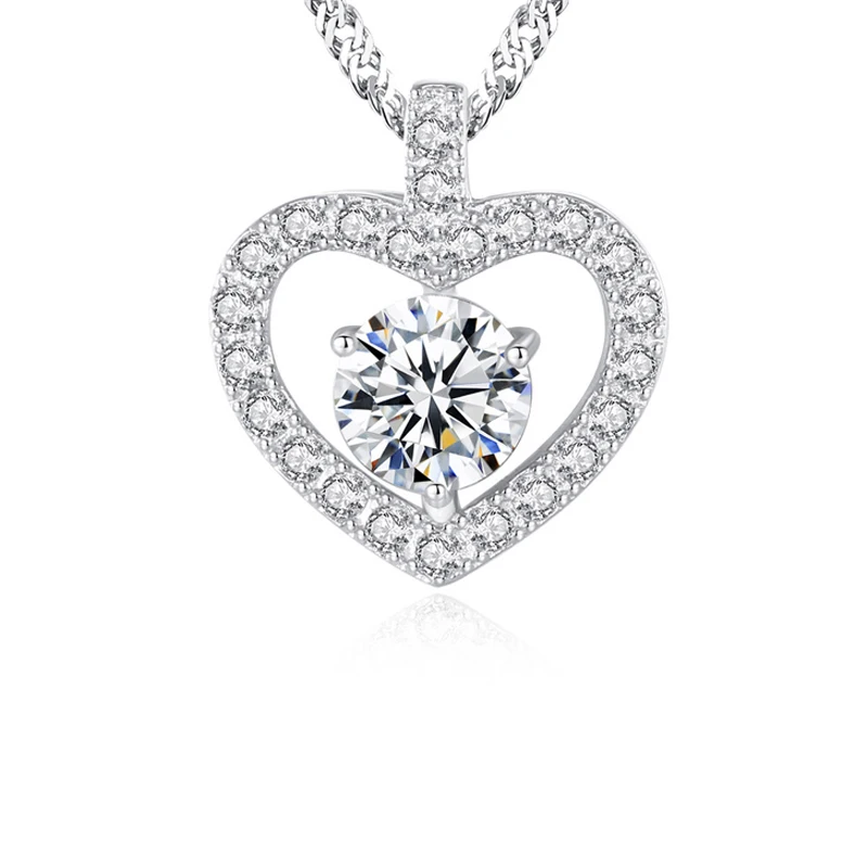 

Ожерелье женское из серебра 100% пробы с подвеской в виде сердца