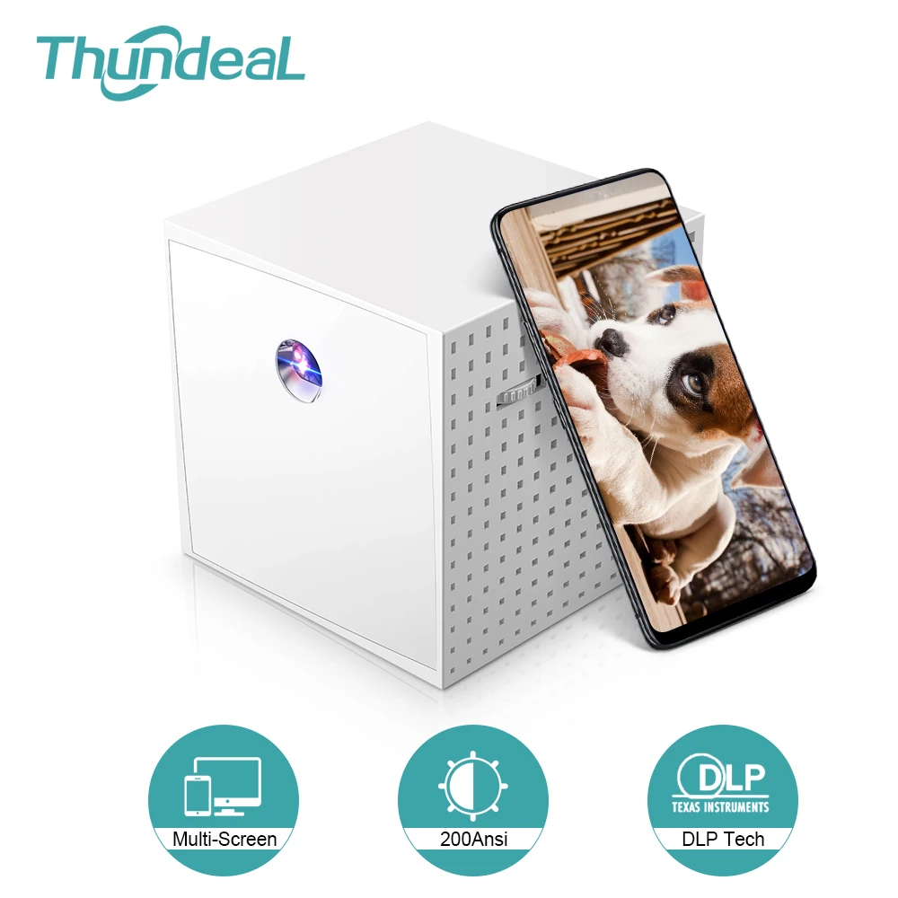Проектор ThundeaL T15 DLP с зеркальным экраном телефона многоэкранный портативный мини