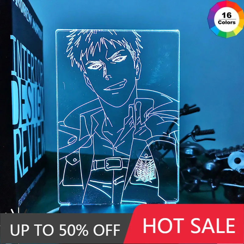 3D лампа аниме Атака Титанов Жан кирштейн светильник для спальни украшение