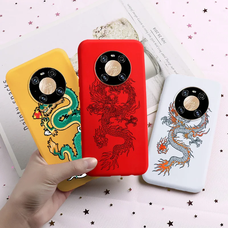 

Dragon Painted TPU Case For Huawei Mate 40 Pro Cases Silicon Protective Fundas Huawei Mate 20 Lite 30 Mate20 Pro Covers Coque