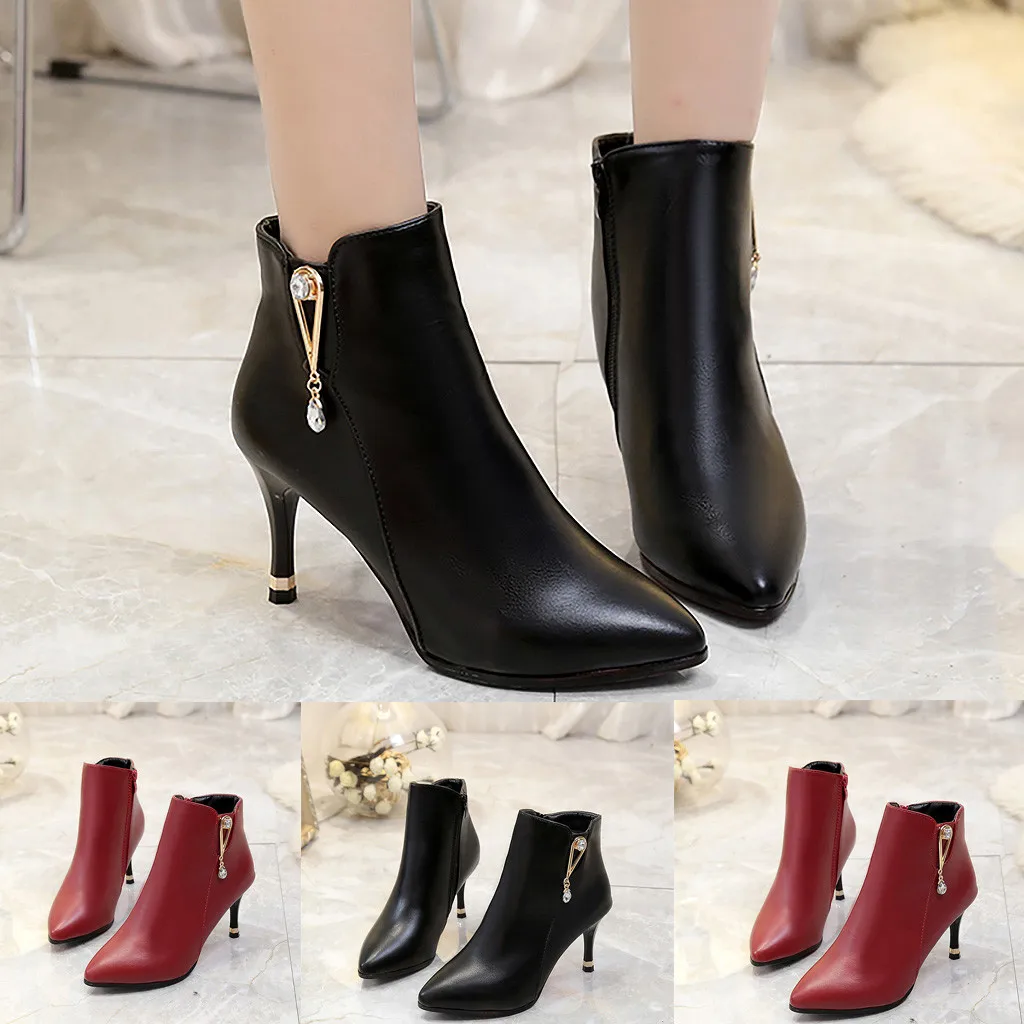 

Wholesale Autumn Ankle Boots For Women Sexy Boots Pointed Heels Casual Wild Fashion Platform Boots Shoes Female
