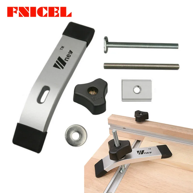 

T Track Slider M8 T Screw M8 Nut Saw Table Acting Hold Down Clamp for T-Slot T-Track Woodworking DIY Tools