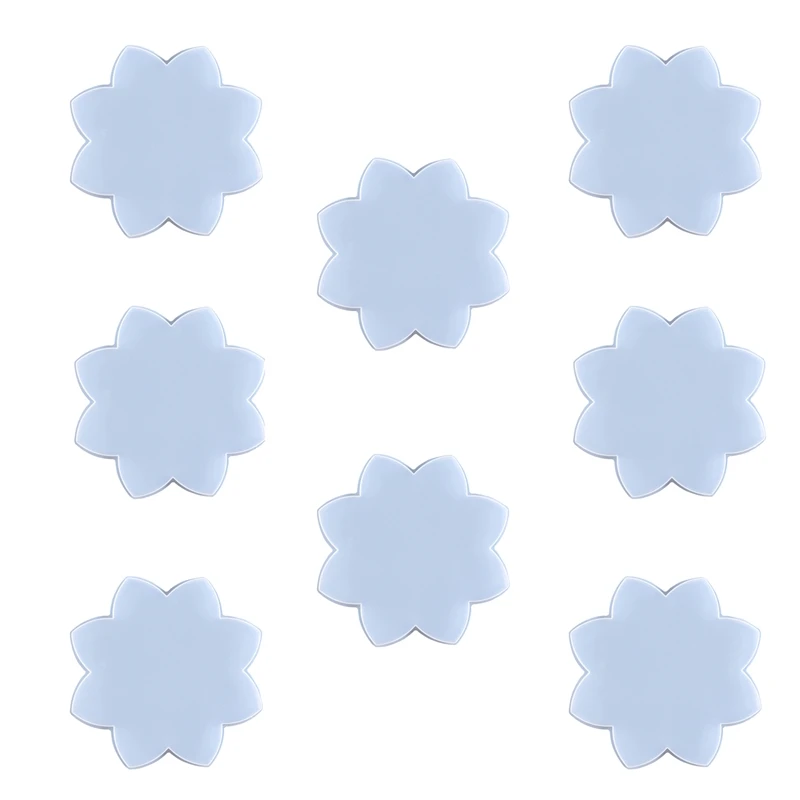 

8 Pcs Lotus Coaster Silicone Diy Crystal Glue Mold