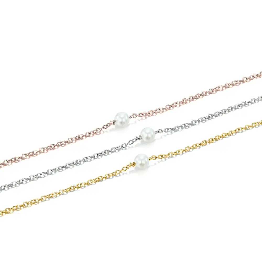 Ожерелье с подвеской из искусственного жемчуга для женщин простая тонкая цепь