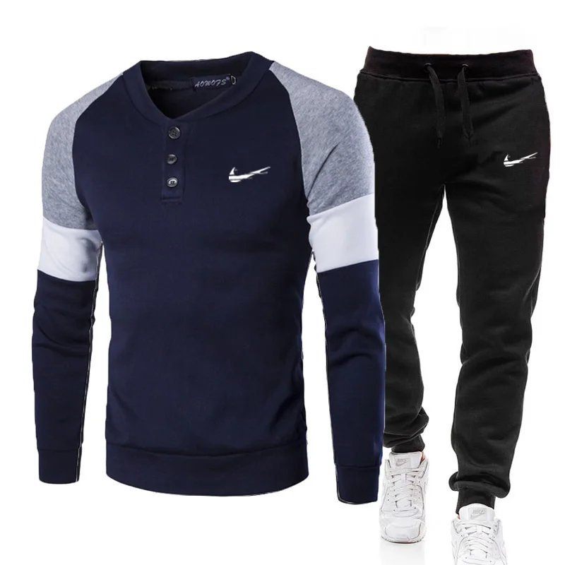 

2021 Men's Spring Sweater Male Long Sleeve Tops IКNIKEС Cotton Slim Fit Solid Color Slim Fit Casual Streetwear Sweatshirts