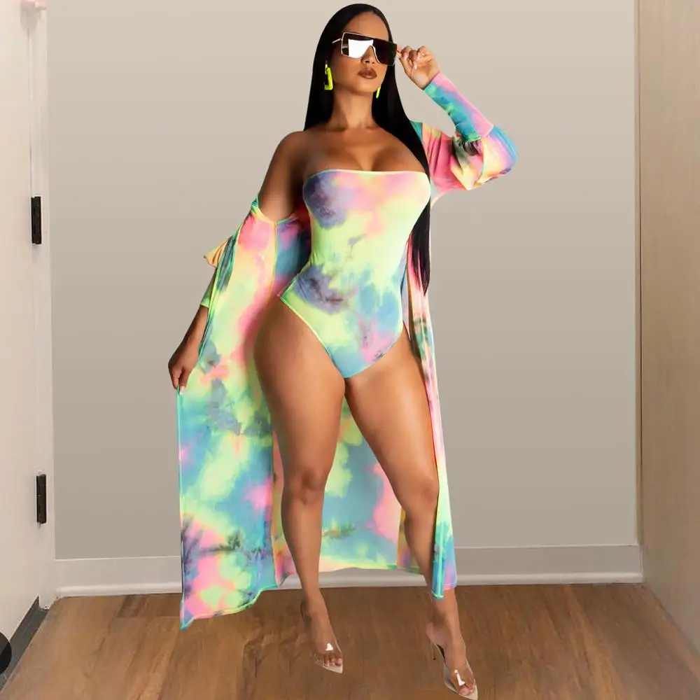 Новинка накидка летняя женская пляжная одежда Радужная без бретелек боди бикини