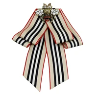 new bow tie british stripe brooch clothing insect hang pendant alloy inlaid jewelry