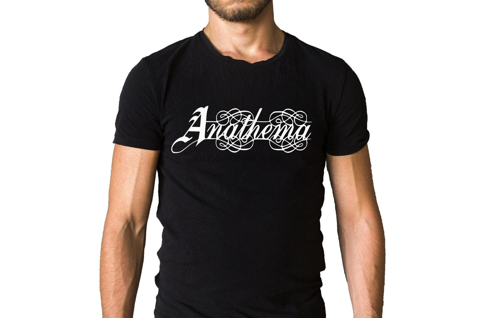 Черная футболка с логотипом группы Anathema|Мужские футболки| |