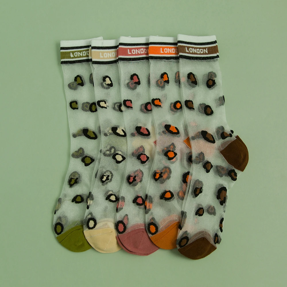 Новинка модные весенне летние Прозрачные шелковые носки с кристаллами женские