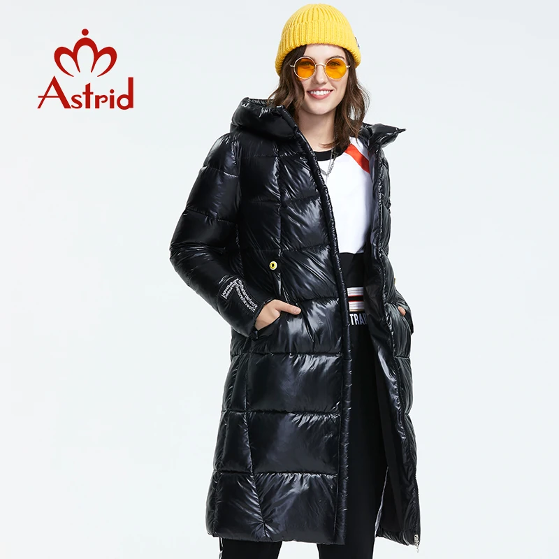 Astrid 2019 Зима новое поступление женский пуховик топ черный цвет с капюшоном модный