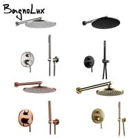bagnolux brass drawing concealed wall hanging top head and hand shower curtain set two functions hot cold mixing bathroom faucet