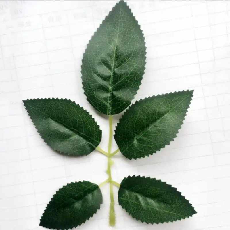 40 шт. Искусственные Шелковые Розовые листья искусственная зелень для свадебный