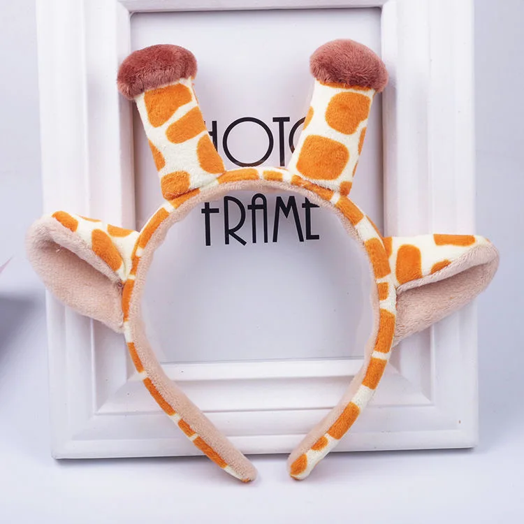 Повязка на голову с изображением животных кошачьих ушей жирафа рогов овец | Дом и