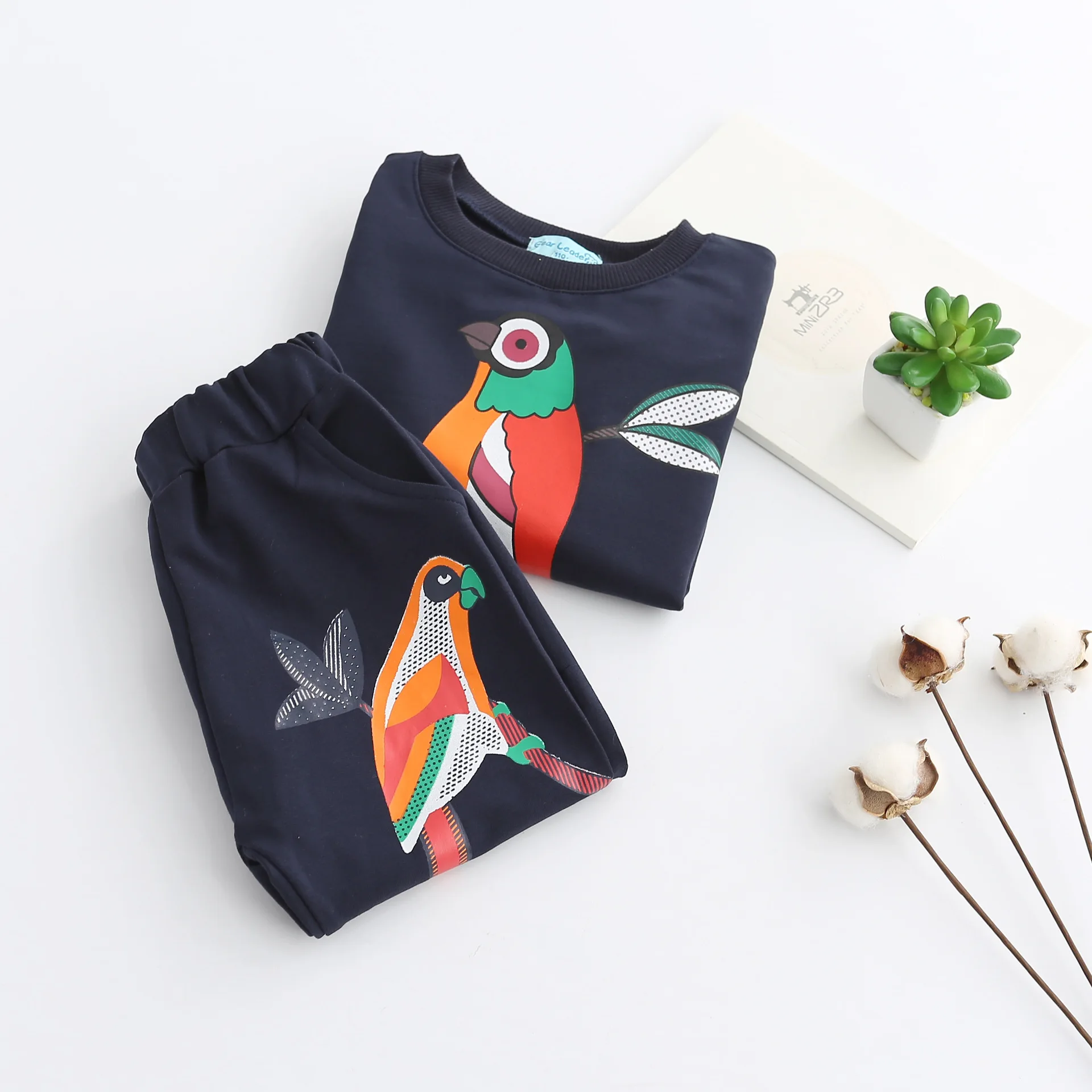 

Cotton Boys clothing Sets Cartoon Birds Sport Suits for boy girls Tracksuits Tops+ Long Pants 2pcs Kids Outfit Baby Boys Clothes