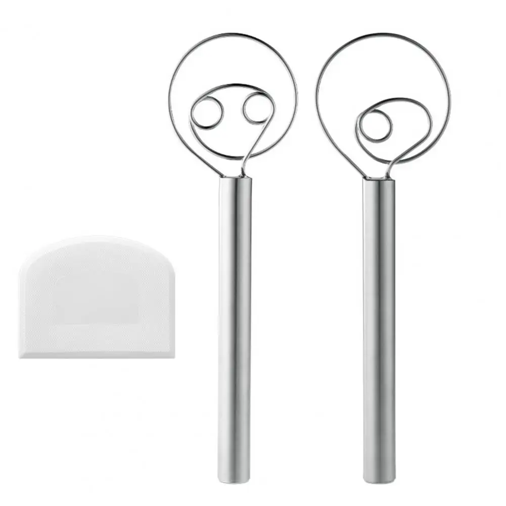 

3pcs stainless steel multi-function manual egg beater mini kitchen egg beater baking tool egg beater coil powder beater set