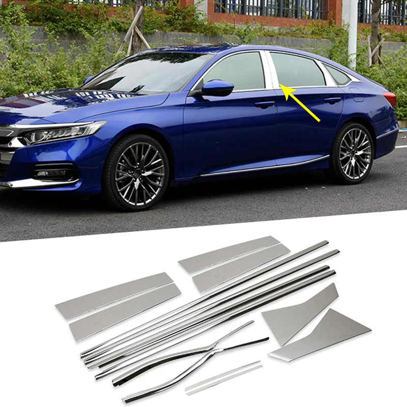 14 шт. декоративные накладки из нержавеющей стали для наружных стекол Honda Accord 10th